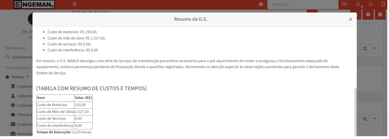 resumo o.s. ia do Engeman
