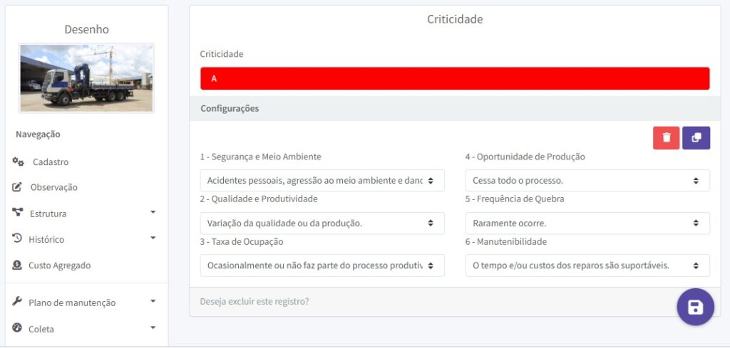 Controle por criticidade