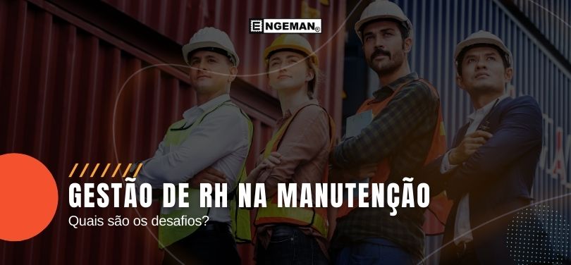 Profissionais em frente a um contêiner, com elementos gráficos e o título do artigo do blog engeman 