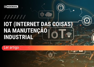 IoT na manutenção industrial com sensores conectados e cidade digital ao fundo representando monitoramento de ativos em tempo real